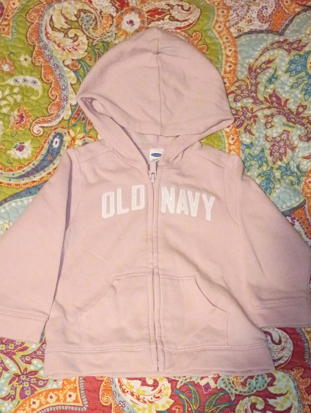 Old Navy Light Pink Girls' Hooded Zip Sweatshirt